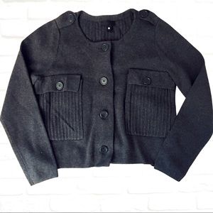 WORTHINGTON DARK GRAY CROP SWEATER SIZE L